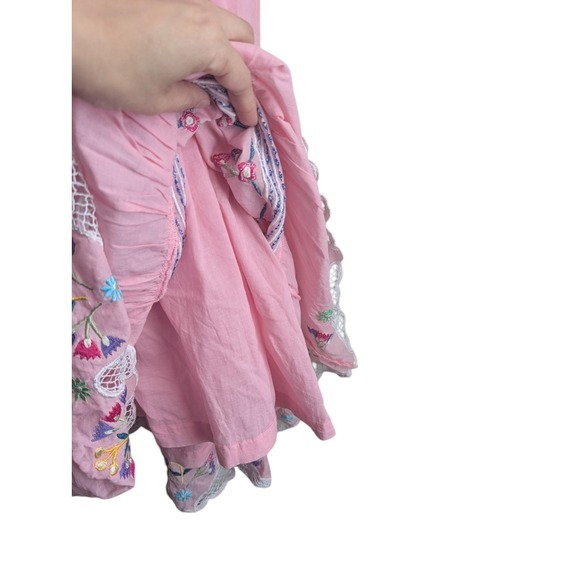 Celia B Midi Dress size L Wild Rose tiered ruffle criss cross back resort - Picture 10 of 12